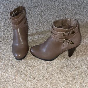 Chocolate brown high heeled boots